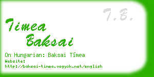 timea baksai business card